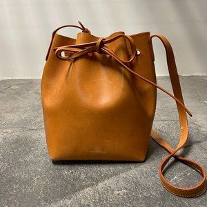 Mansur Gavriel Mini Bucket Bag, tan and orange